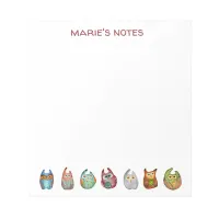 Cute Pretty Colorful Watercolor Owl Blank Notepad