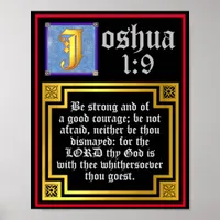 Joshua 1:9 Illuminated Old Testament Bible Verse Poster