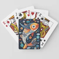 Geometric Fish Illustration Poker Cards