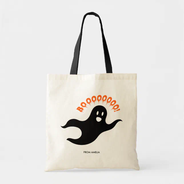 Cute Ghost Flying Boo Halloween Tote Bag