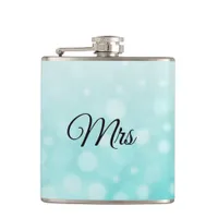 Mrs Wife Hers Teal Flask