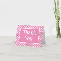 Simple Bright Pink Polka-Dotted Thank You Card