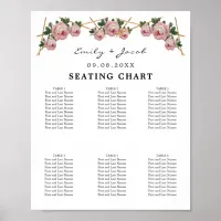 Seating Chart Gold Geometric Pink Floral Wed 60