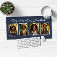 Love You Grandma Grandpa 4 Photos Desk Mat