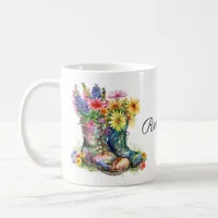 Bright Flowers in Boots Coffee Mug