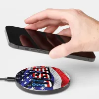 USA Font American Flag Wireless Charger