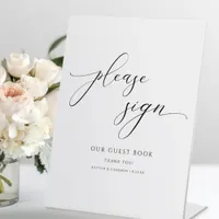 Elegant Calligraphy Script Wedding Guestbook Sign