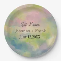 Just Married Pastels Paper Plates