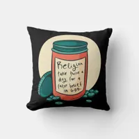 Atheist Religion Pills Throw Pillow