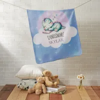 Cute Funny 'Dinosnore' Personalized Name Unisex Baby Blanket