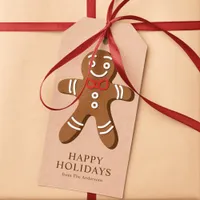 Gingerbread Man Brown Christmas Gift Tags