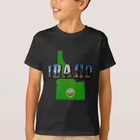 Idaho Map, Seal and Picture Text T-Shirt