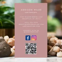 Dusty Pink Social Media Instagram Facebook QR Code Business Card