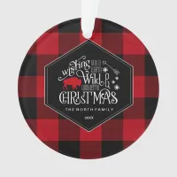 Wild Wonderful Christmas Red Buffalo Plaid ID604 Ornament