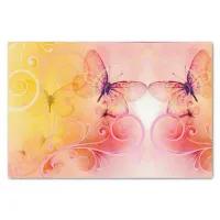 Elegant Pastel Butterflies and Swirls Tissue Paper