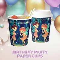 Fairies Playing In The Enchanted Forest Name Paper Cups