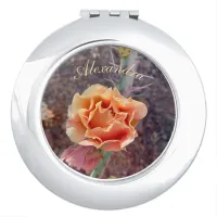 Pretty Peach Prickly Pear Flower Compact Mirror