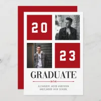 Thumbnail for Four Square | Red Photo Graduation Announcement