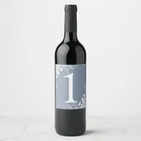 Wine Label Table Number | Vineyard (Dusty Blue)