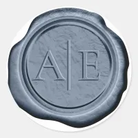 Wax Seal Wedding Accent Initials Dark Blue ID1022