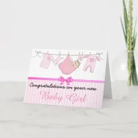 Pink Congratulations on your new Baby Girl Card