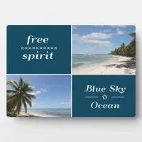 Free Spirit - Blue Sky and Ocean Caribbean Collage Plaque