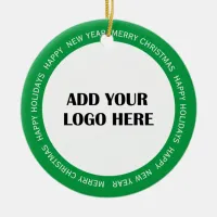 Business Logo and Information Customer Ceramic Ornament