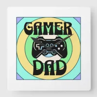 Gamer Dad Square Wall Clock