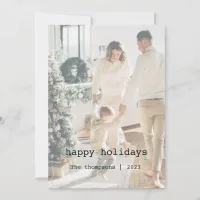 Simple family typewriter text merry christmas holiday card