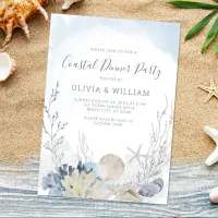 Watercolor Beach Coastal Dinner Party Invitation