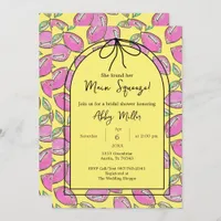 Bridal Shower Main Squeeze Watercolor Lemon Pink Invitation