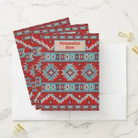 Southwest Mesas Turquoise & Red Pocket Folder