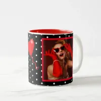50 and Fabulous Photo Name Red 50th Birthday B WH Two-Tone Coffee Mug