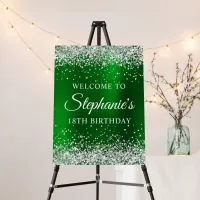 Silver Glitter Green Foil 18th Birthday Welcome Foam Board