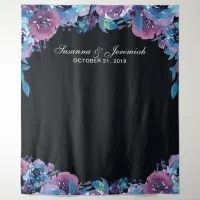 Purple Floral Wedding Photo Booth Backdrop