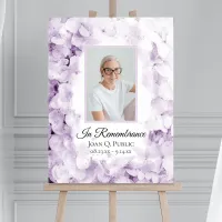 Purple Hydrangea Watercolor Celebration of Life Foam Board