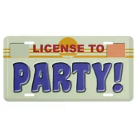 License to Party License Plate