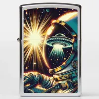 Astronaut with a Reflection of a UFO  Zippo Lighter