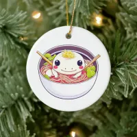 Have a Soup-er Christmas Axolotl in Ramen Ceramic Ornament