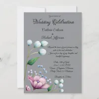 Elegant Floral Wedding Soft Botanical Romance Invitation