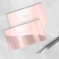 Minimalist Metal Wave Two-Tone Rose Gold ID805 Business Card