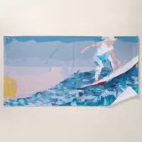 Geometric Surfer Beach Towel