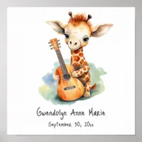 Animals with Guitars Personalized Nursery Art