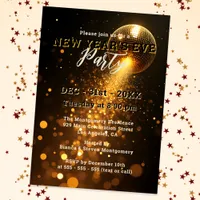 Shimmering Disco Ball Lights New Year's Eve Party Invitation