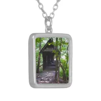 Cambron Covered Bridge, Madison County, Alabama Silver Plated Necklace