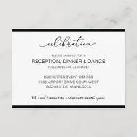 Wedding Reception Card with Short Order of Events