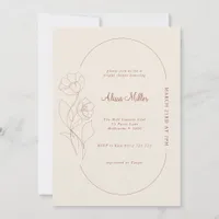 Modern Minimalist Terracotta Floral Bridal Shower Invitation