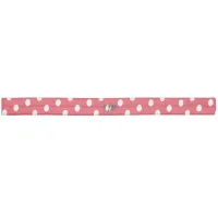 Polka Dot Patterned Retro Cool Monogram Red White Elastic Hair Tie