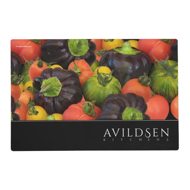 Colorful Tomato & Purple Bell Pepper Medley Placemat