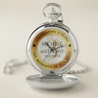 Elegant 3rd Leather Wedding Anniversary Pocket Watch